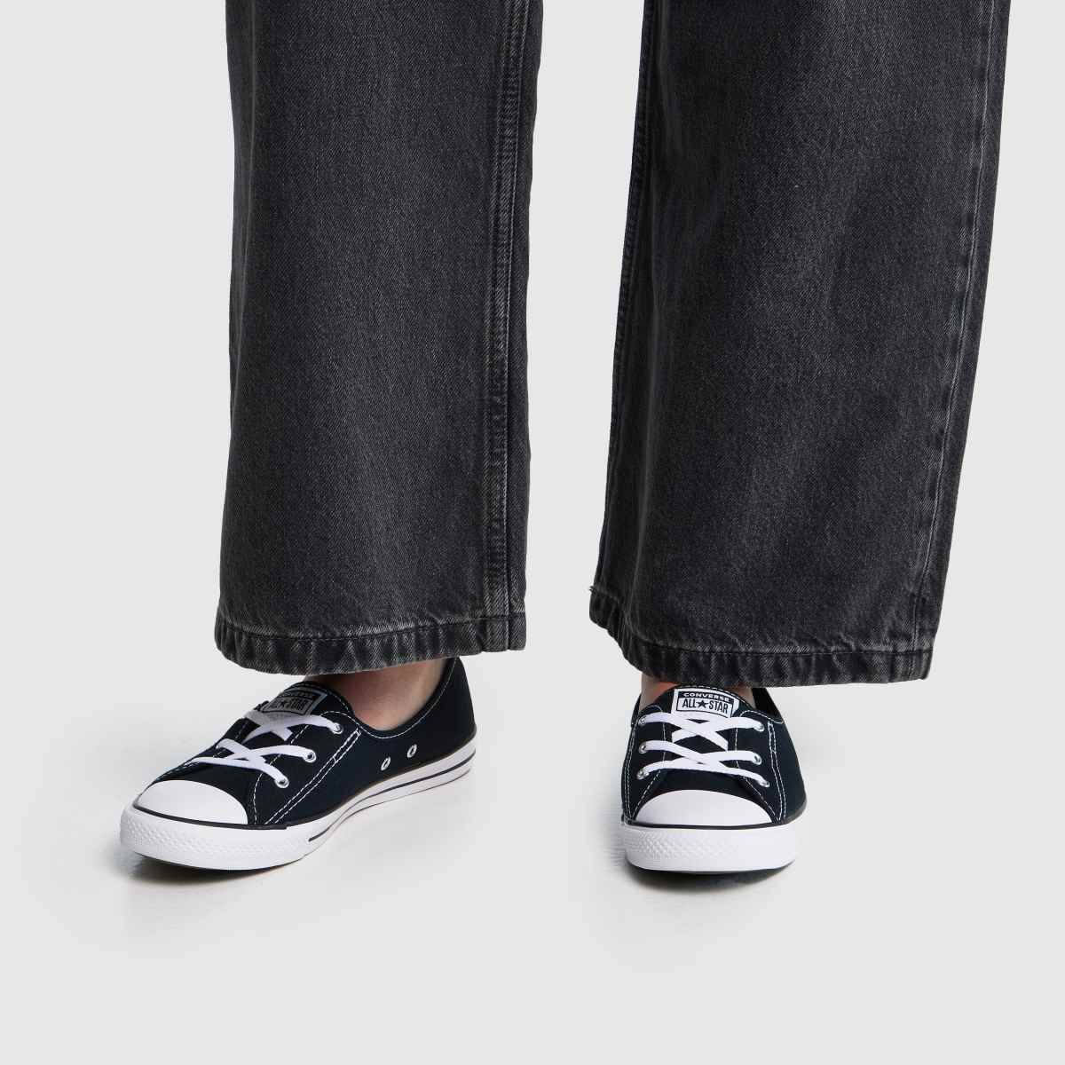 Converse All Star Ballet Lace Slip Trainers in Black