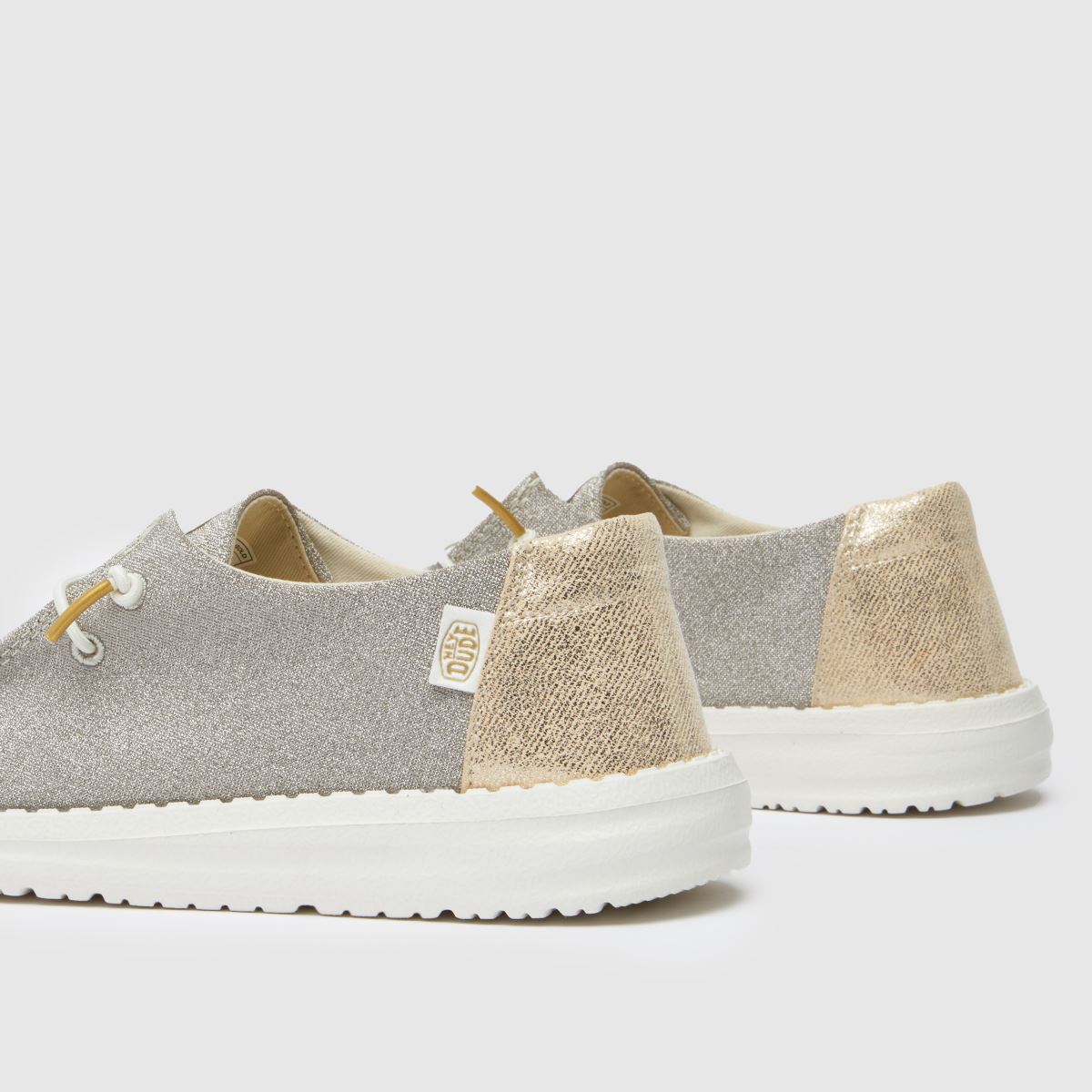 HEYDUDE Wendy Metallic Sparkle Trainers in Gold HEYDUDE Wendy Metallic Sparkle Trainers in Gold