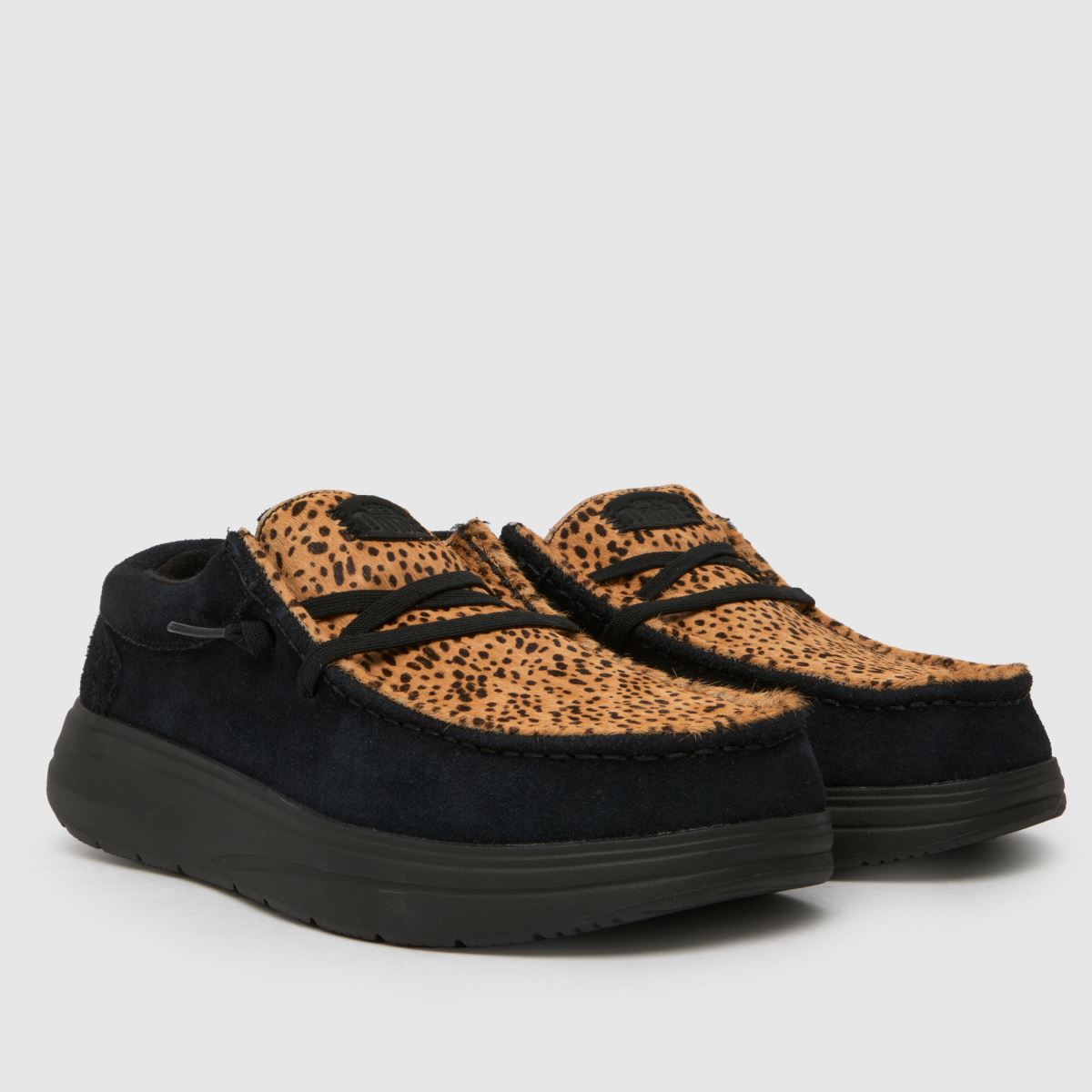 Black Leopard Print Leopard Hey Dudes Womens Wendy Cheetah