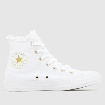 Converse White All Star Hi Ruffles Womens Trainers