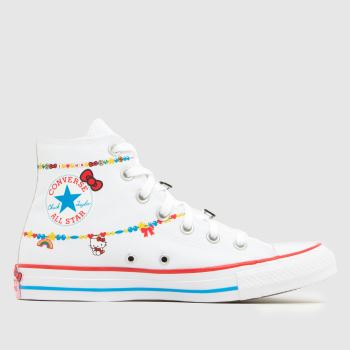 Converse White Multi All Star Hi Hello Kitty Charms Womens Trainers