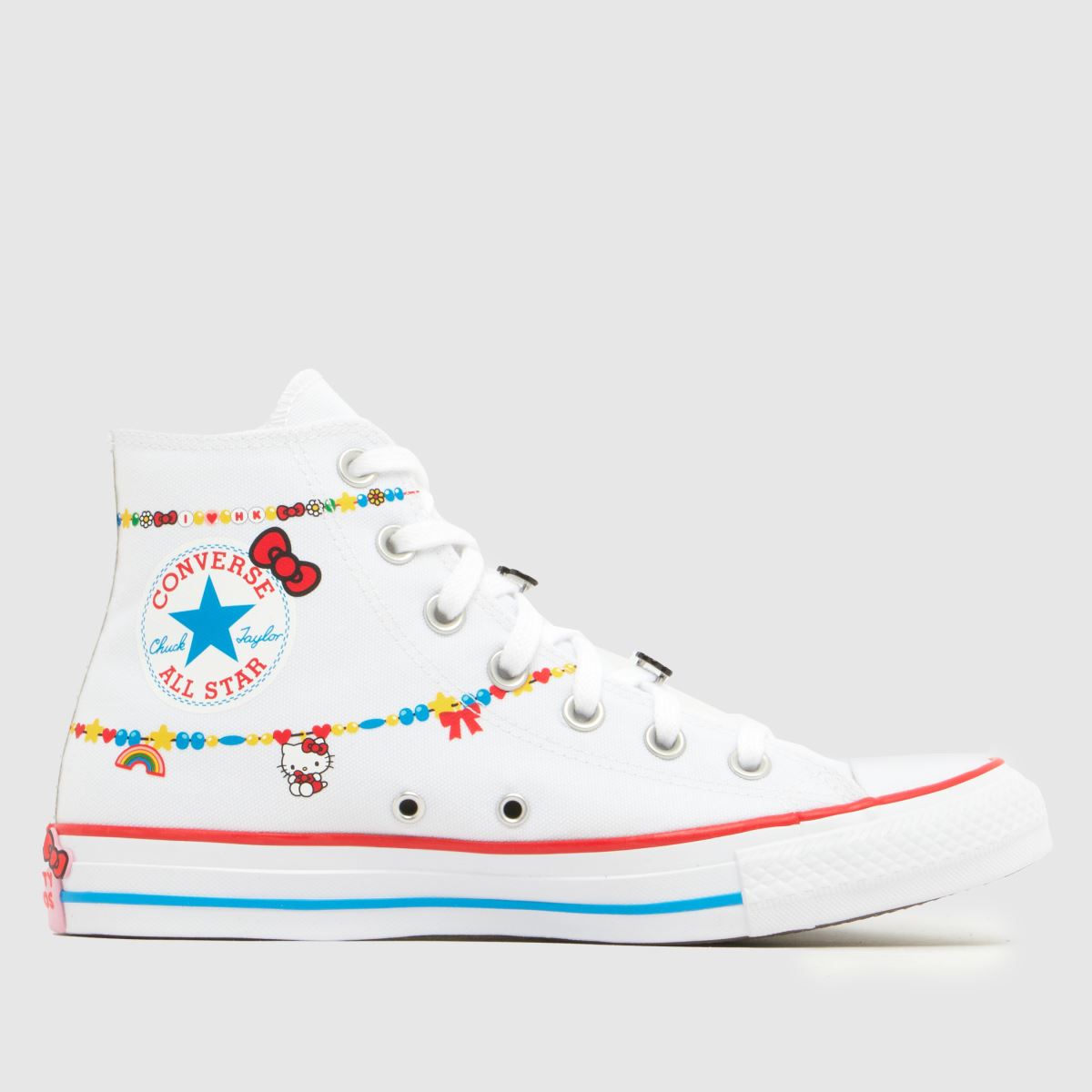 Converse All Star Hi Hello Kitty Charms Trainers in White Multi