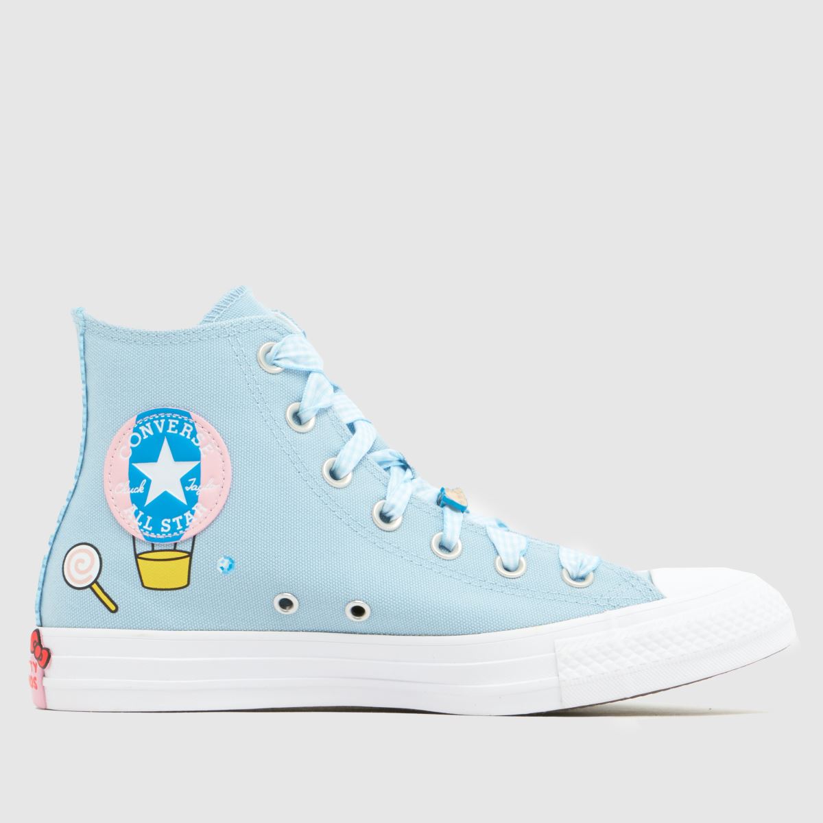 Converse All Star Hi Hello Kitty Trainers in Pale Blue