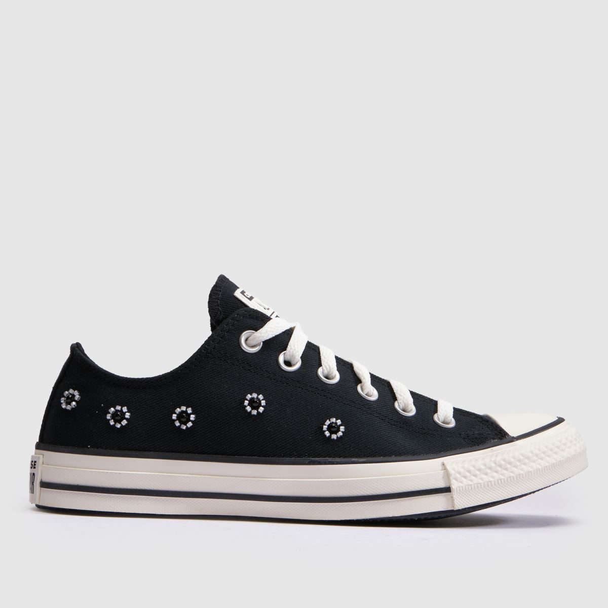 Converse All Star Ox Beads Trainers Black & White, Size: 4 , Schuh