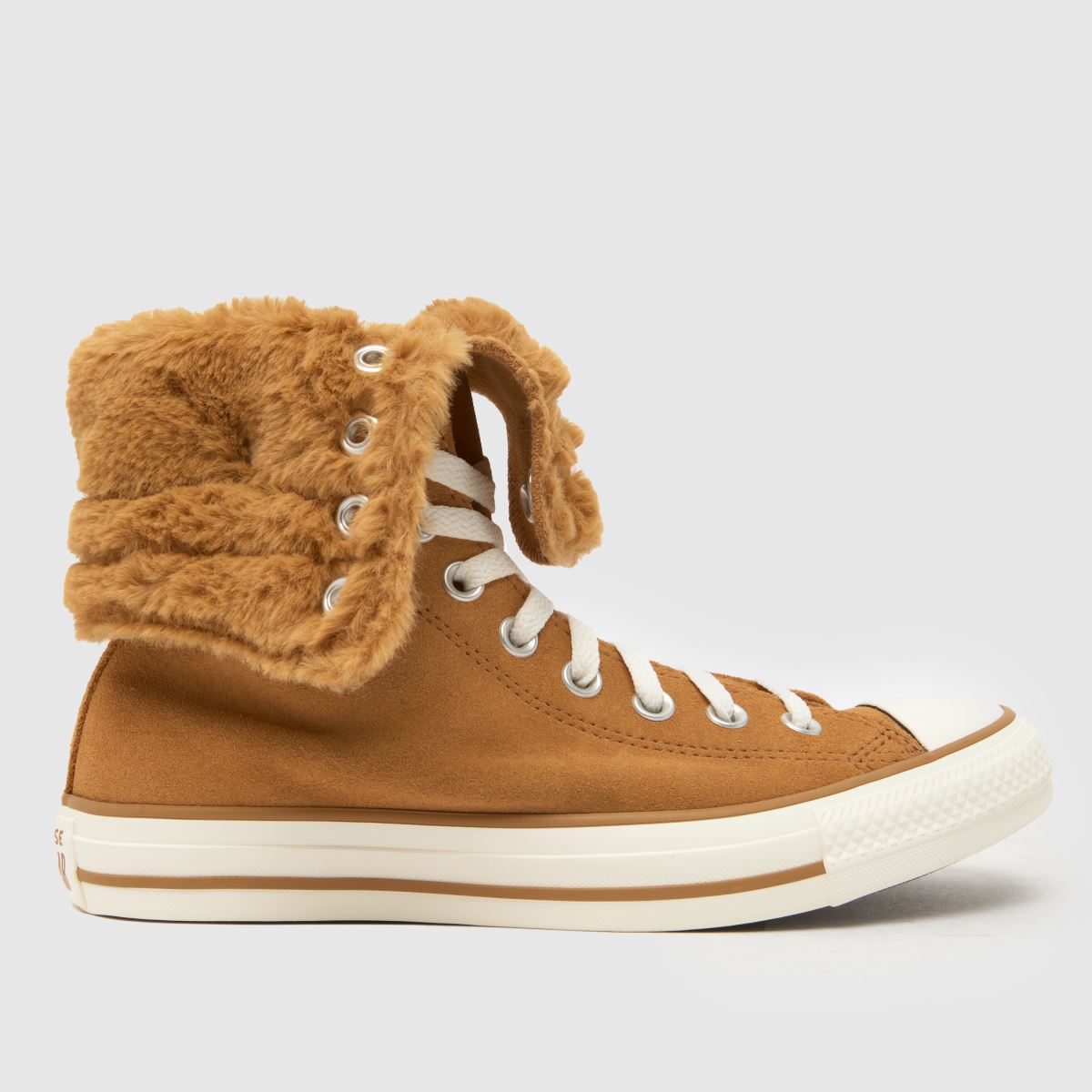 Converse All Star Fold Over XHi in Tan Converse All Star Fold Over XHi