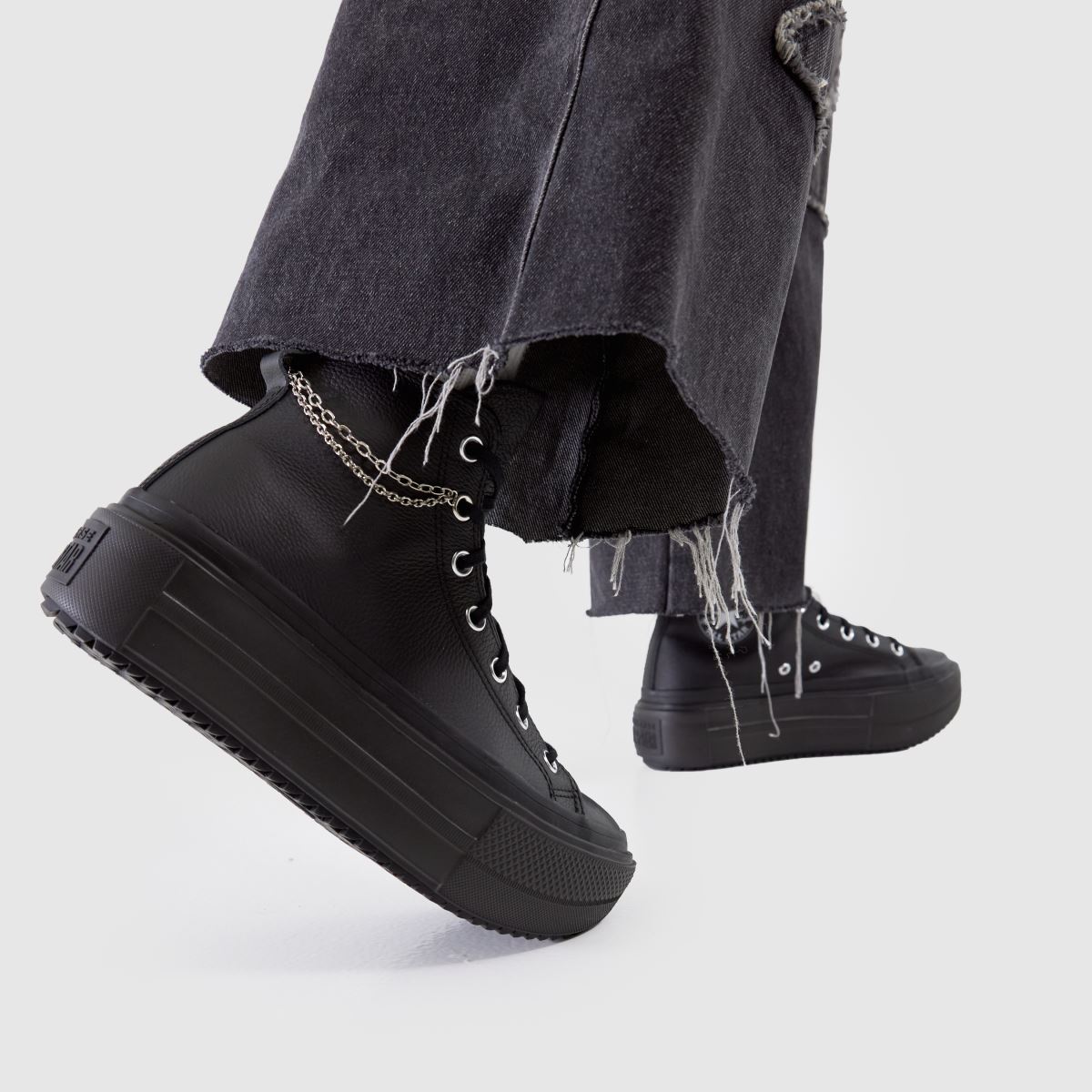 Converse All Star Double Stack Pierced in Black Converse All Star Double Stack Pierced 8