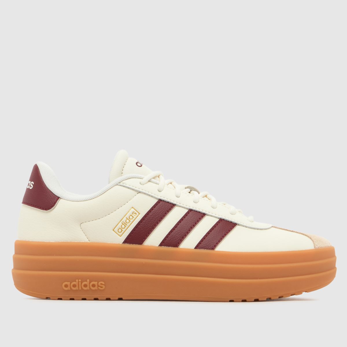 adidas VL Court Bold Trainers in White & Burgundy, Size: 7 (EU 40?)