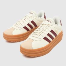 adidas VL Court Bold in White & Burgundy adidas VL Court Bold,3 of 4