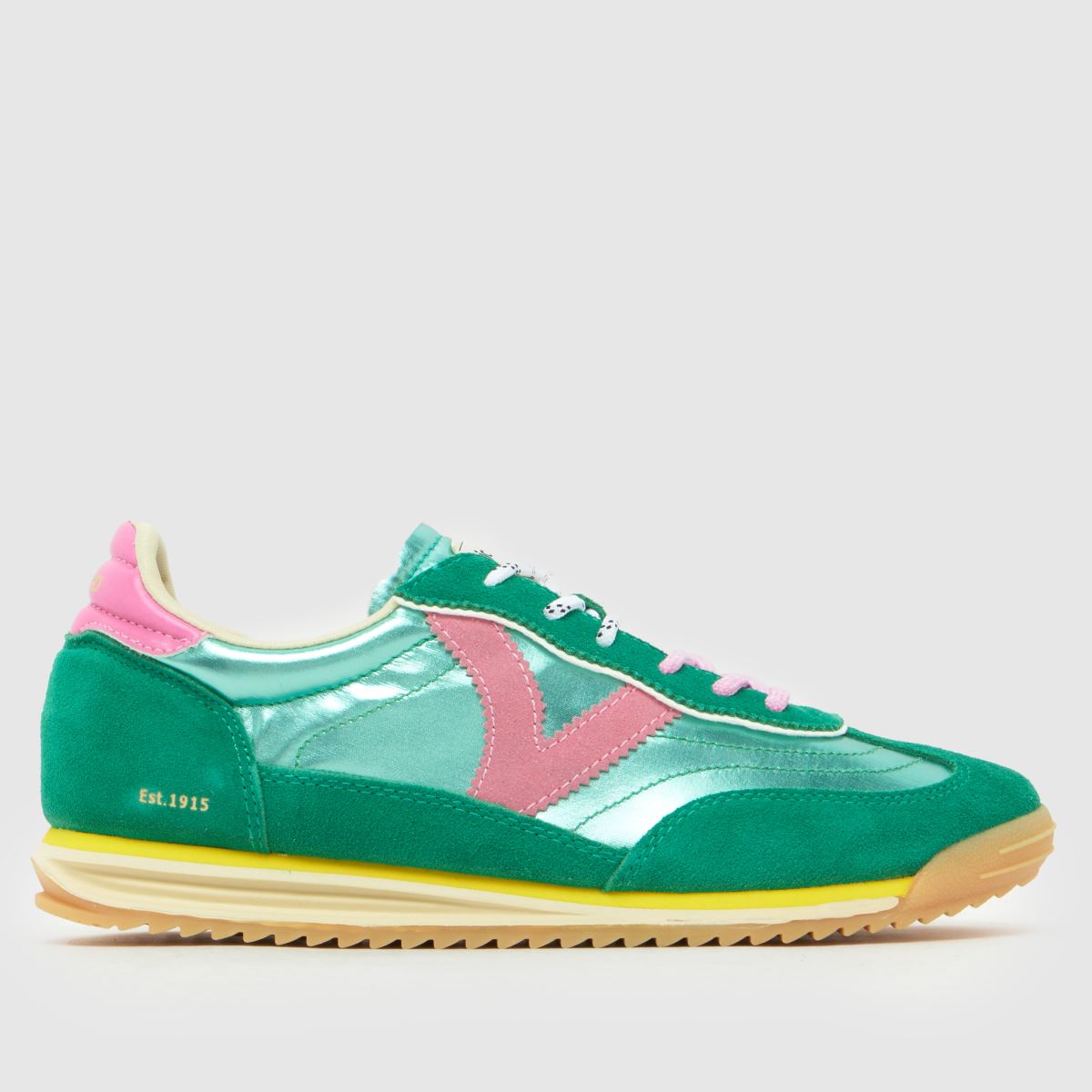 victoria Women’s Saturno Trainers in Green & Pink, Metallic, Size: 8
