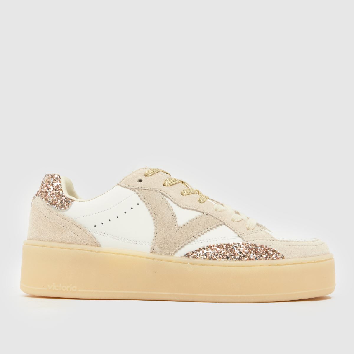 victoria Turin Trainers in White & Beige