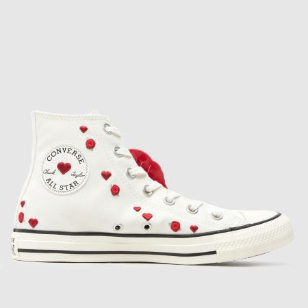 Made With Love Converse Chucks Damen Mit Herz Damen Weiß-rot
