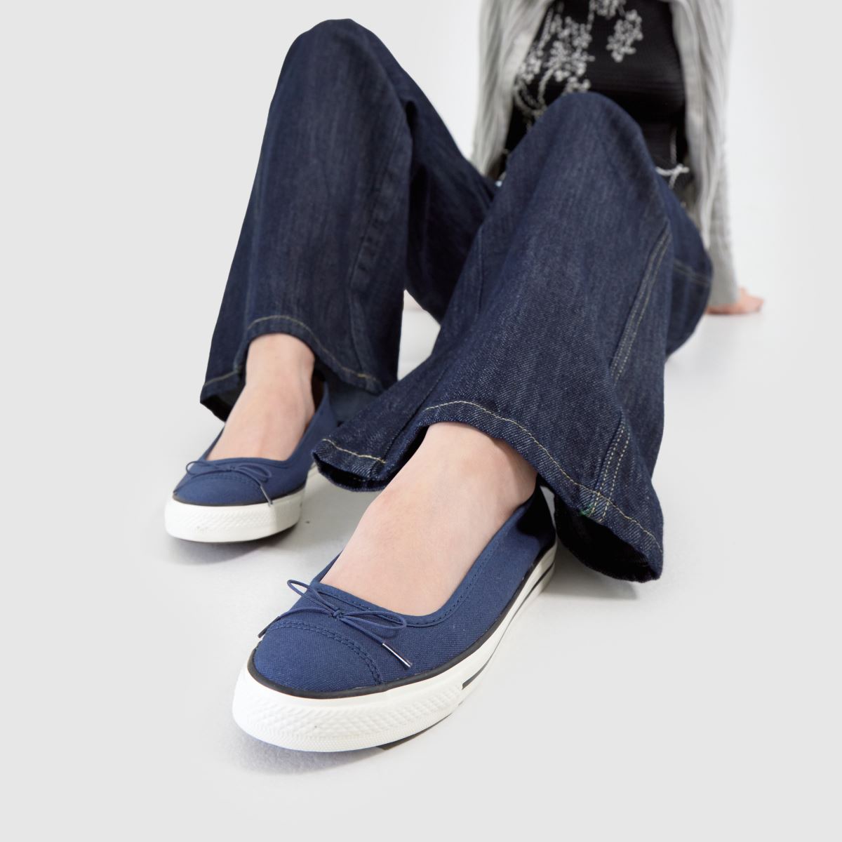 Womens Navy Converse All Star Dainty Ballet Trainers schuh