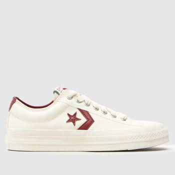 Converse White & Red Star Player 76 Womens Trainers