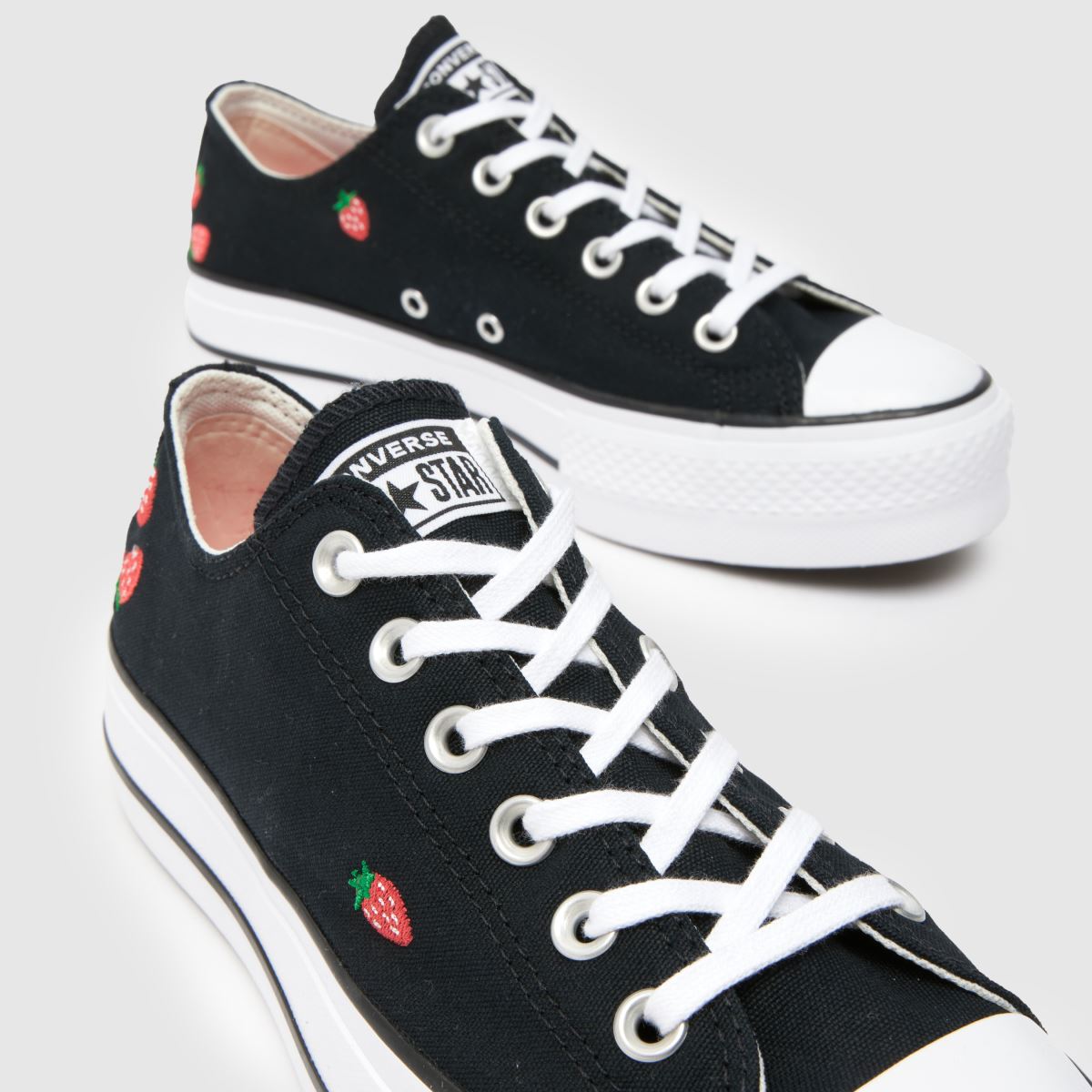 Womens Black & Red Converse All Star Lift Ox Trainers | schuh
