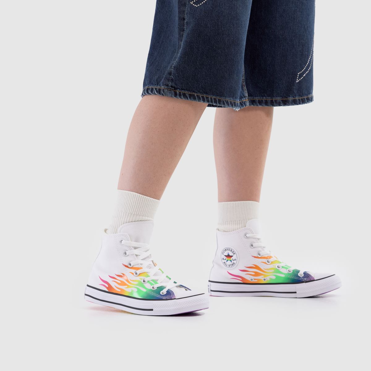 Converse All Star Hi Pride in White Multi Converse All Star Hi Pride 8