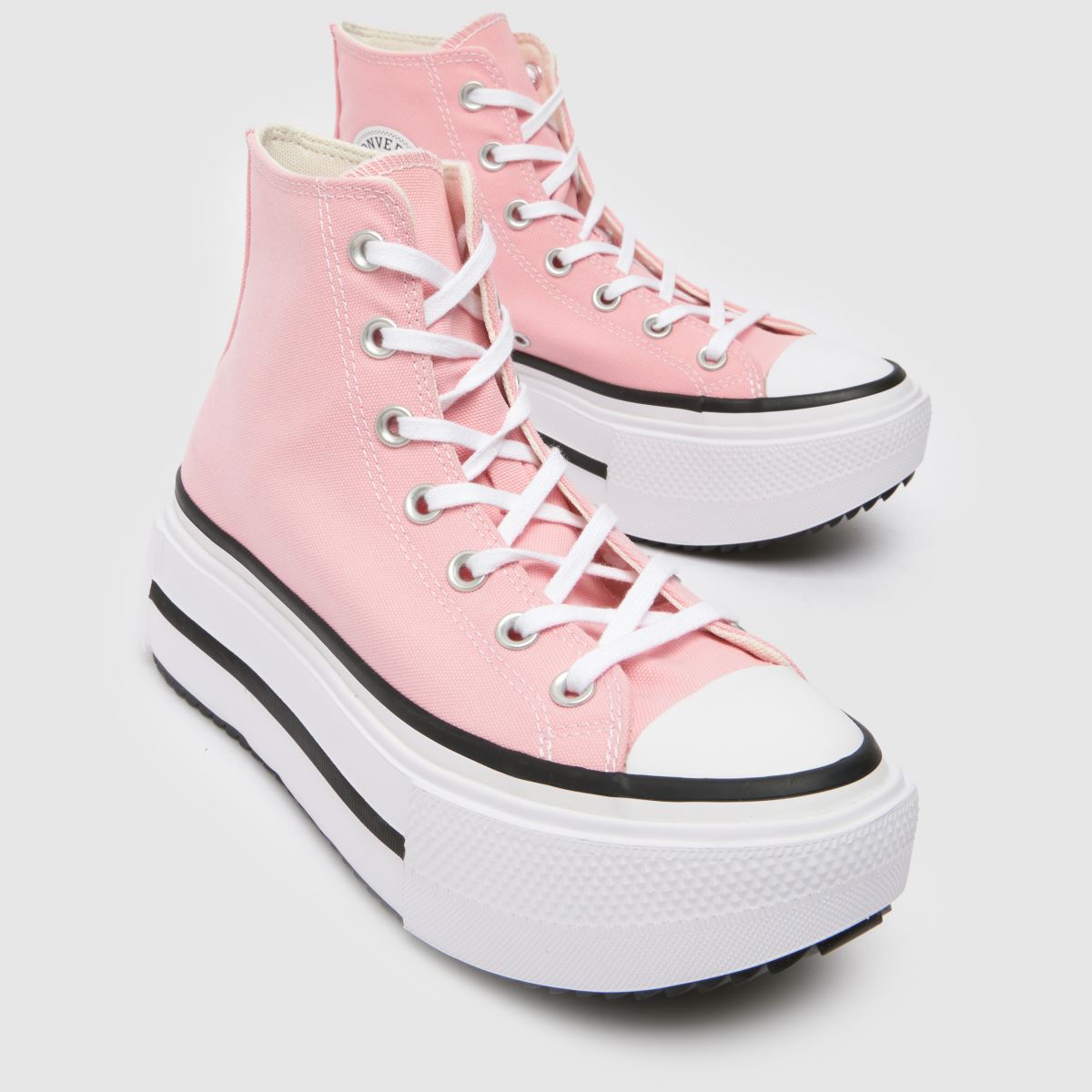 Womens Pink Converse All Star Lift Double Stack Trainers schuh