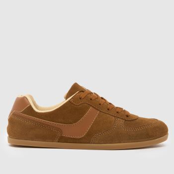 schuh Tan Merry Suede Lace Up Womens Trainers
