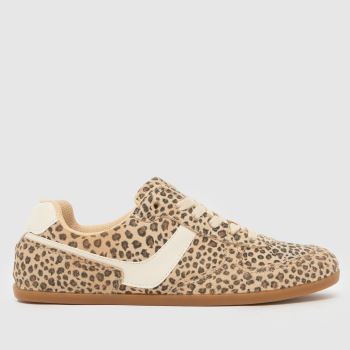 schuh Beige & Brown Merry Suede Lace Up Womens Trainers