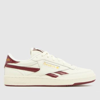 Reebok White & Burgundy Club C Revenge Womens Trainers