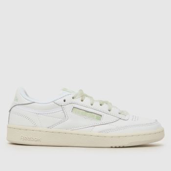 Reebok White & Green Club C 85 Womens Trainers