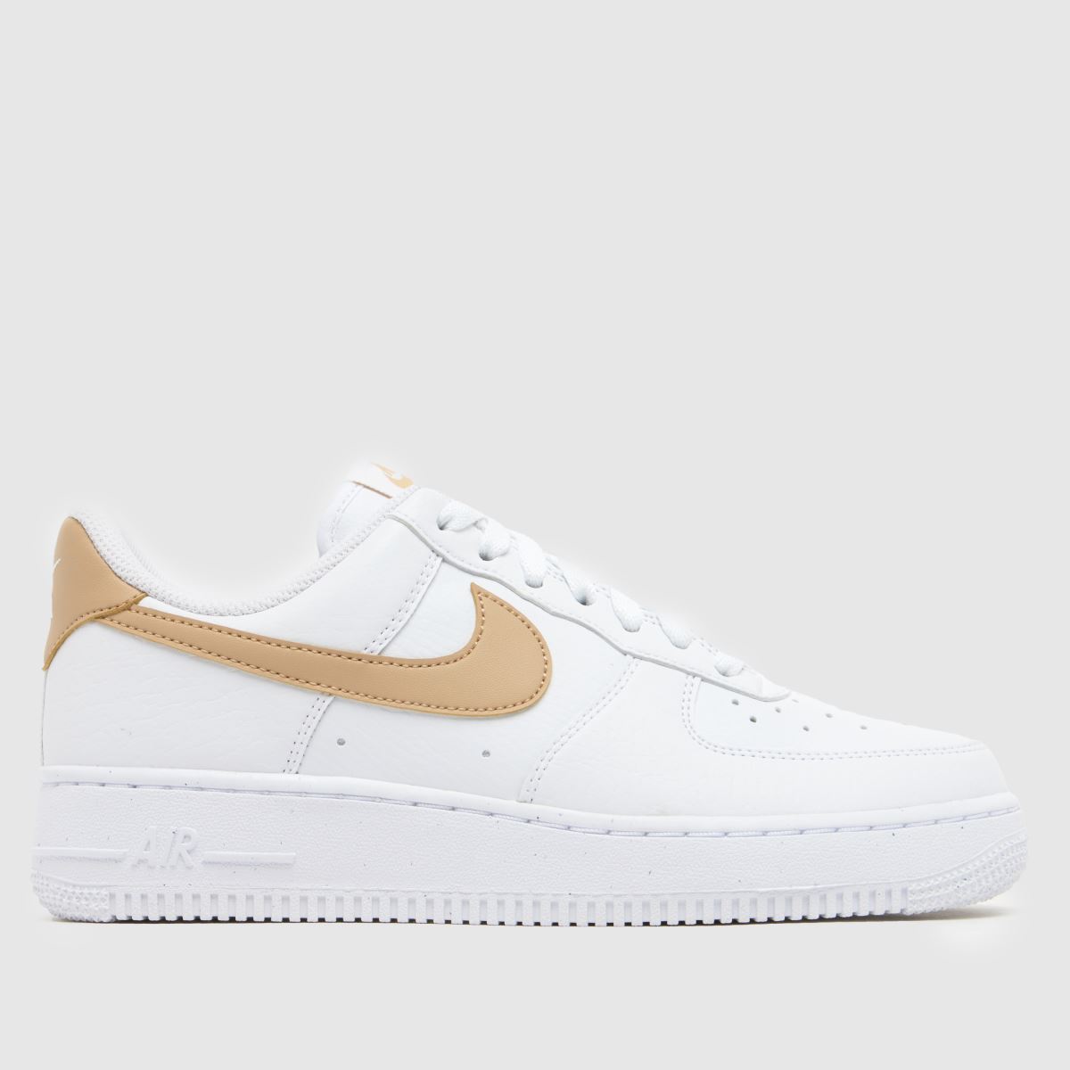 Nike Air Force 1 Trainers in White & Beige