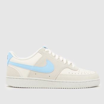 Nike White & Pl Blue Court Vision Womens Trainers