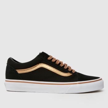 Vans Black & Gold Old Skool Womens Trainers