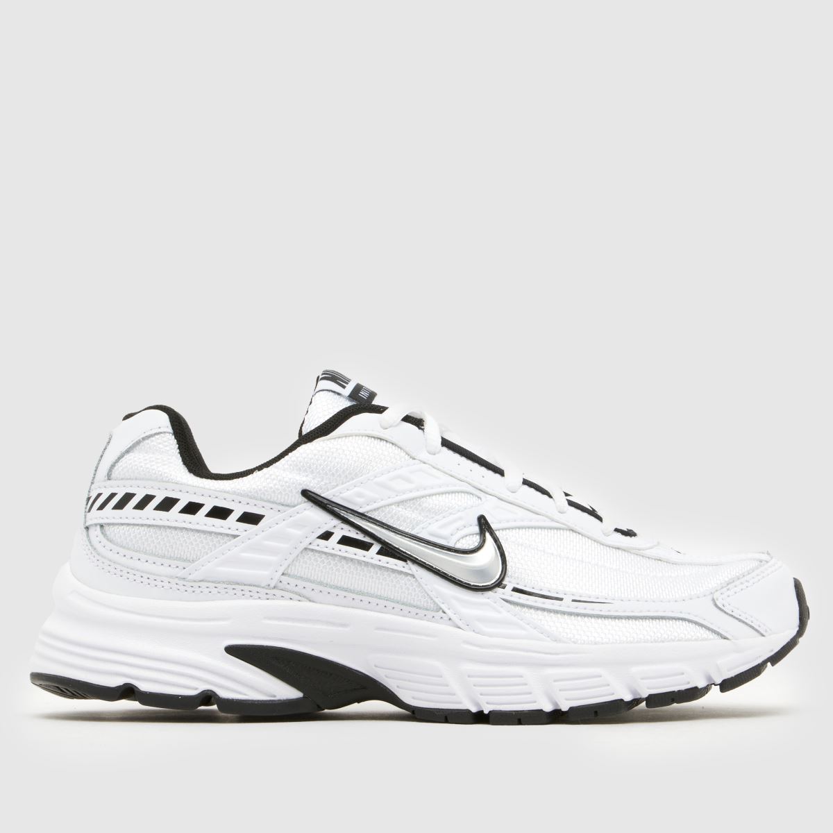 Nike Women's Initiator Trainers in White & Silver, Logo Detail, Size: 7