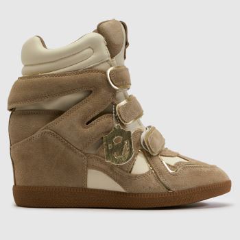 Steve Madden Beige Mavis Wedge Womens Trainers