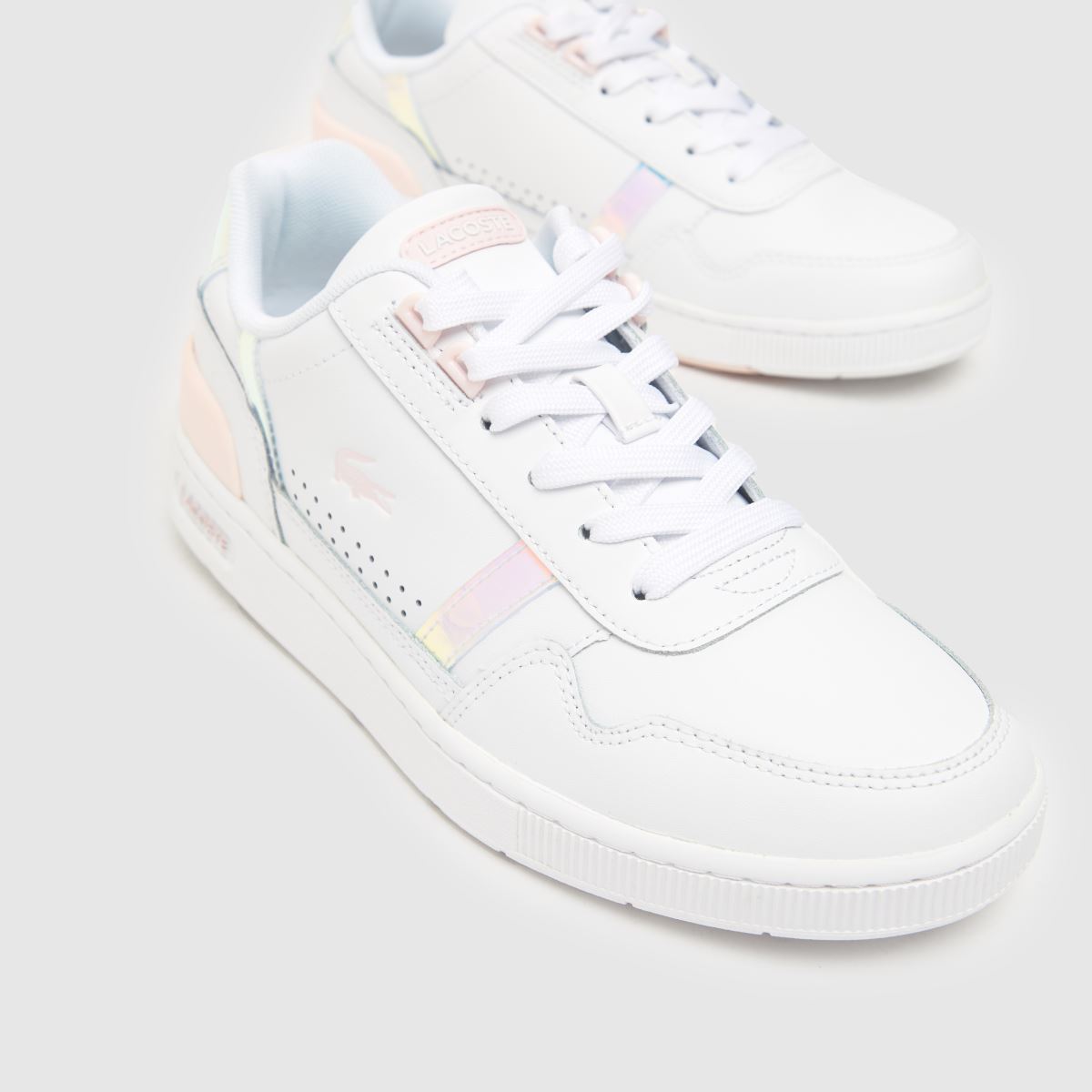 T Clip Womens Lacoste Trainers Womens White Pink Lacoste T-Clip