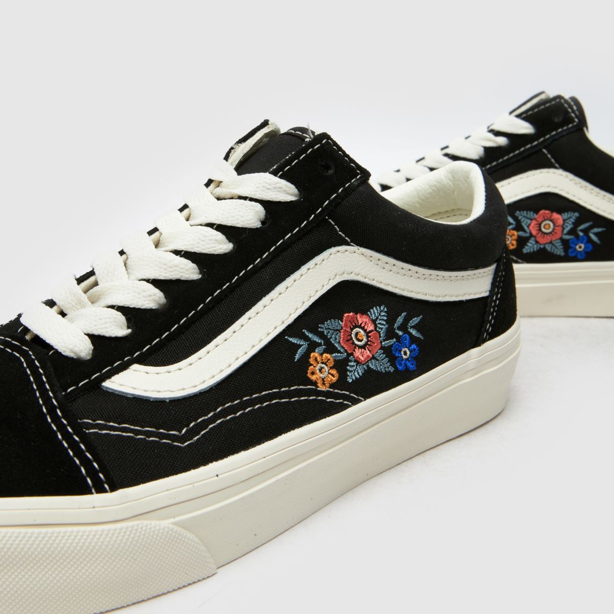 Floral Embroidery Flower Old Skool Vans Custom Vans Old Skool