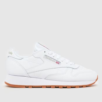 Reebok White & grey Classic Leather Womens Trainers