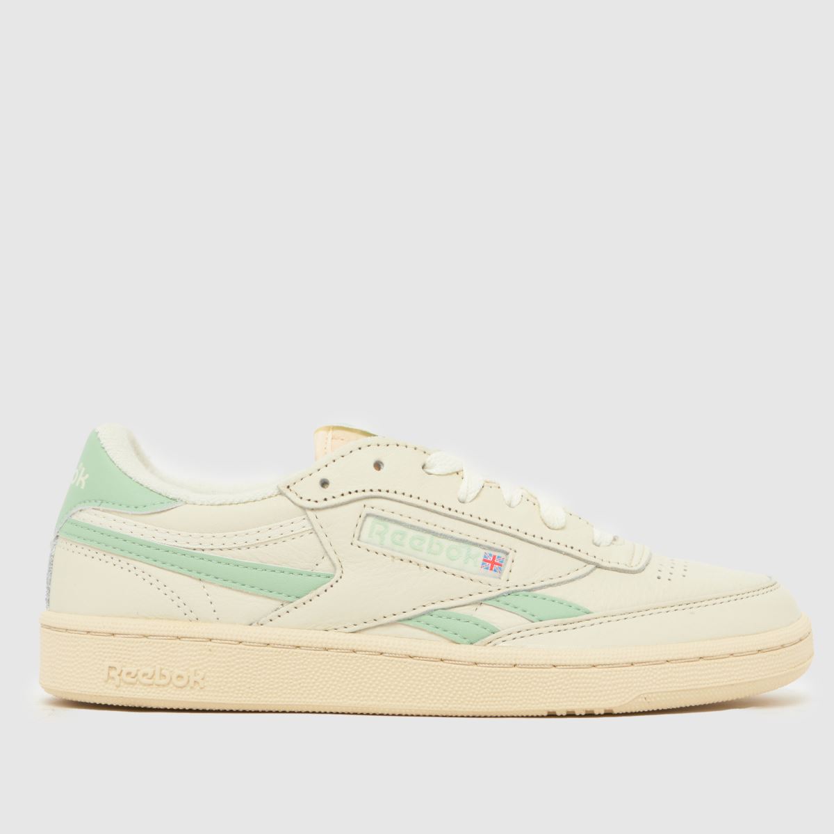 Click to view product details and reviews for Reebok Club C Revenge Trainers In White Green.