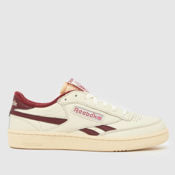 Reebok White & Burgundy Club C Revenge Womens Trainers