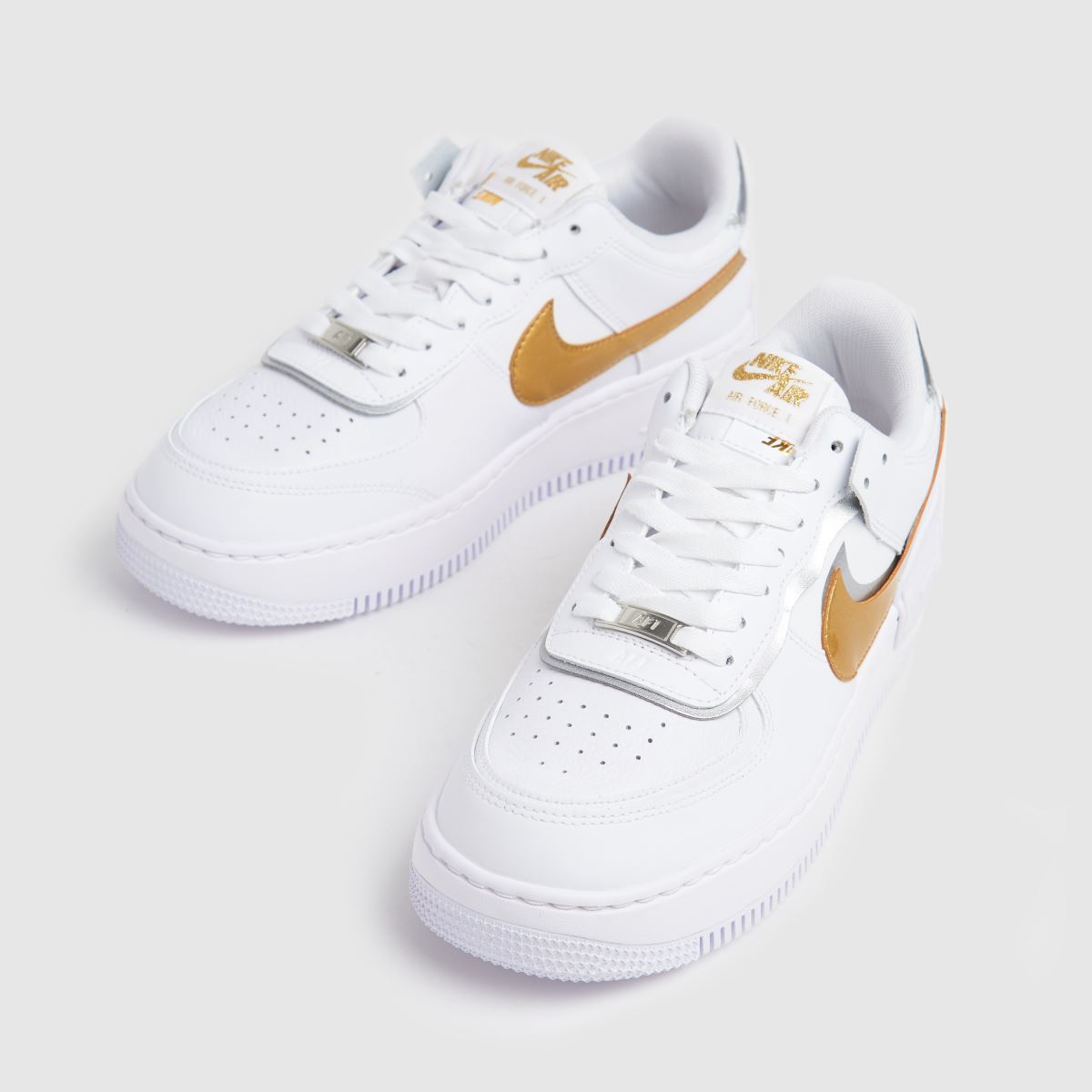 nike white and gold air force