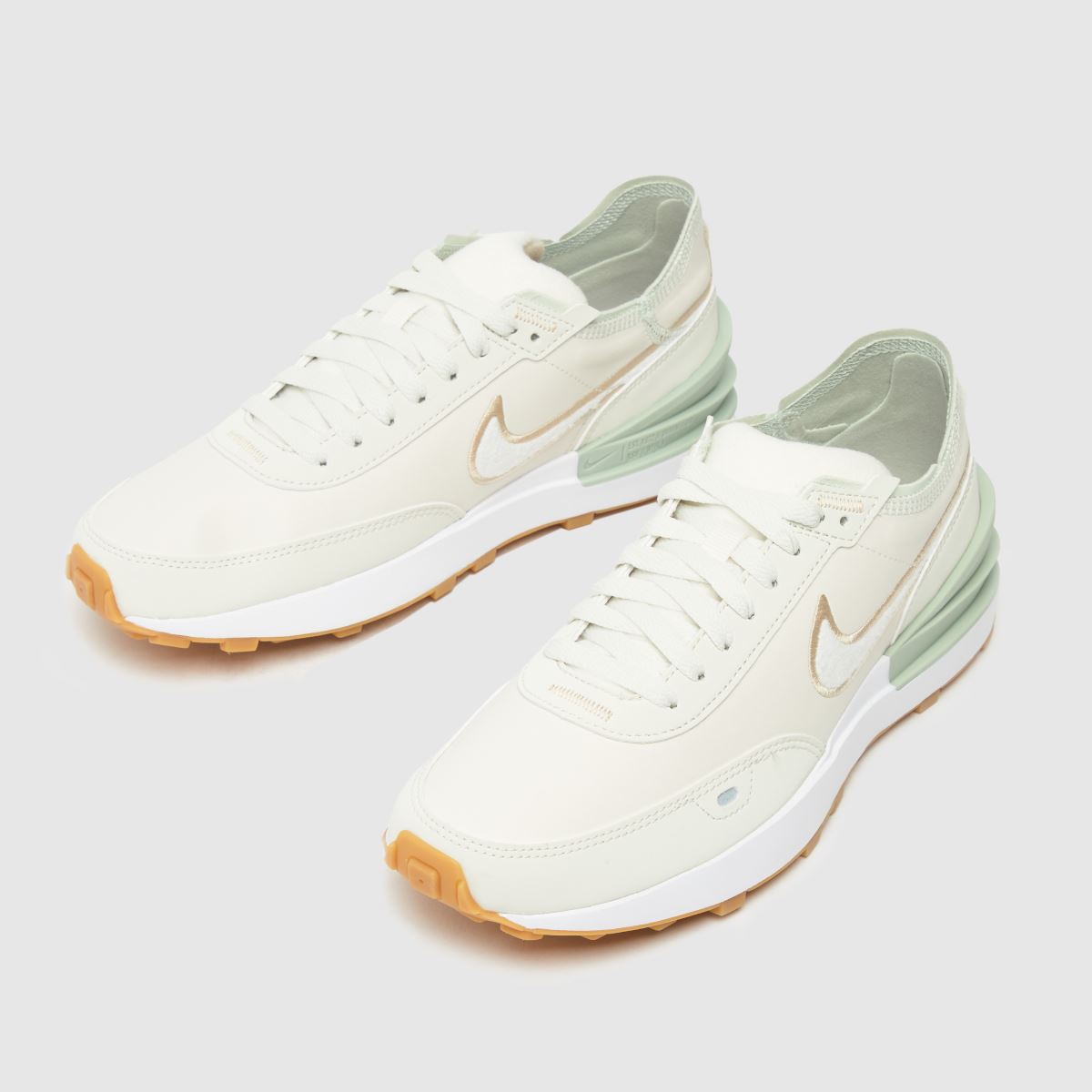 Womens White & Beige Nike Waffle One Trainers schuh