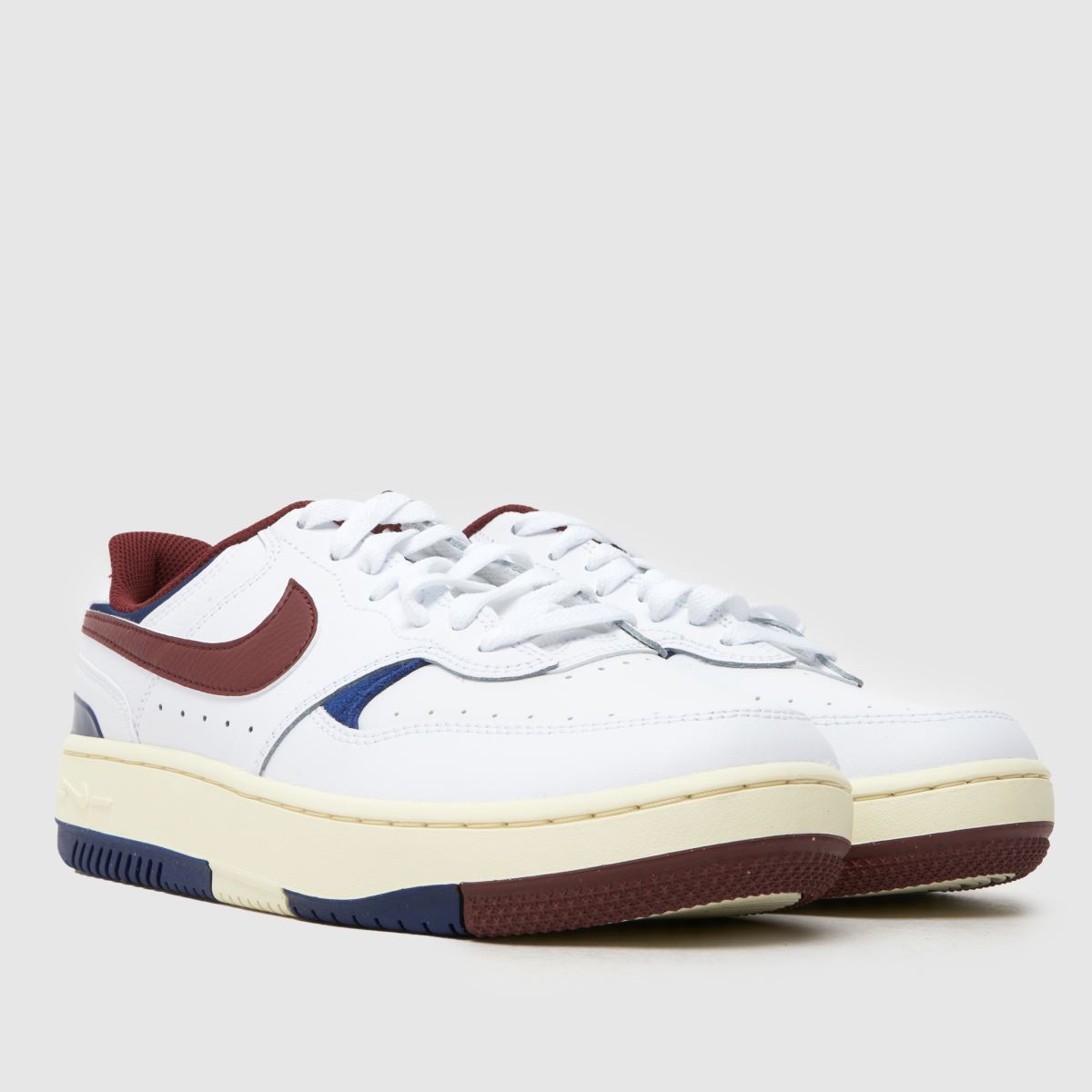 nike white & burgundy air force 1 pixel trainers
