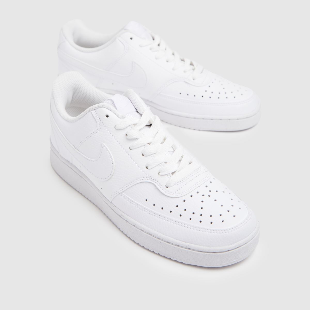 Nike Women's Court Vision Low Next Nature Trainers, White/White-White, Size 8, Women