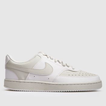 Nike White & Beige Court Vision Womens Trainers