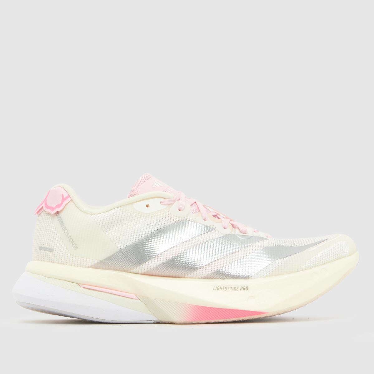 Image of adidas Adizero Boston 13 Trainers in White & Pink