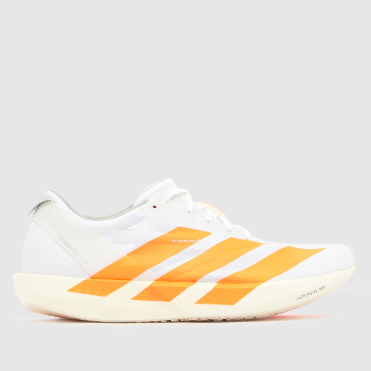adidas Adizero Adios 9 Trainers in White & Orange