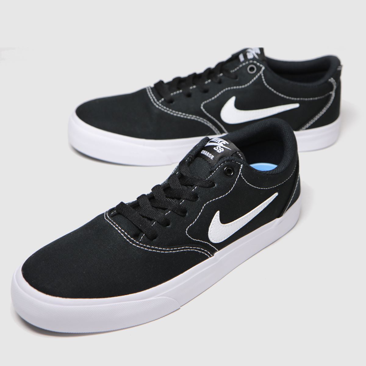 Womens Black & White Nike SB Charge Trainers | schuh