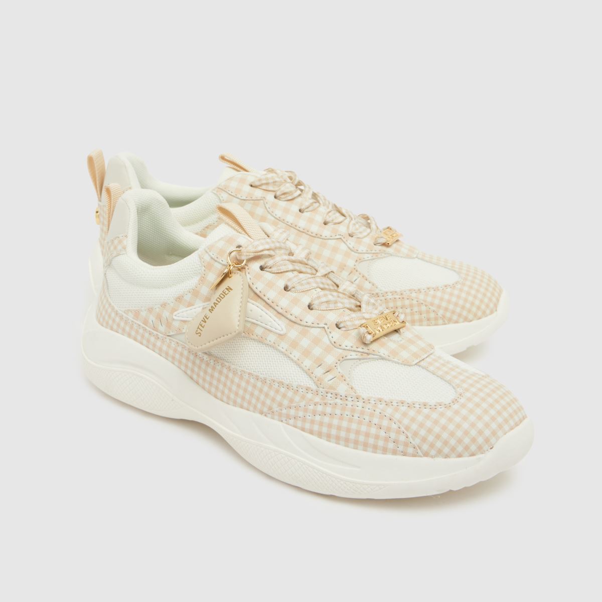 Steve Madden Premio Gingham in Beige Multi Steve Madden Premio Gingham 4