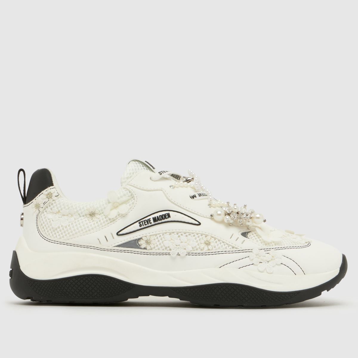 Steve Madden Premio Applique Trainers in White Multi