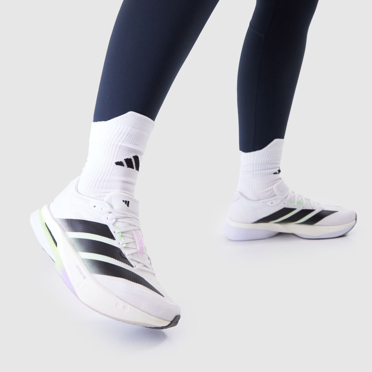 adidas Adizero Boston 13 in White & Black adidas Adizero Boston 13 8