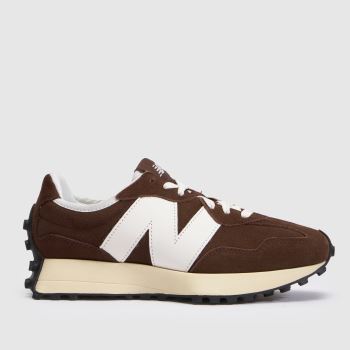 New Balance Brown & White 327 Womens Trainers