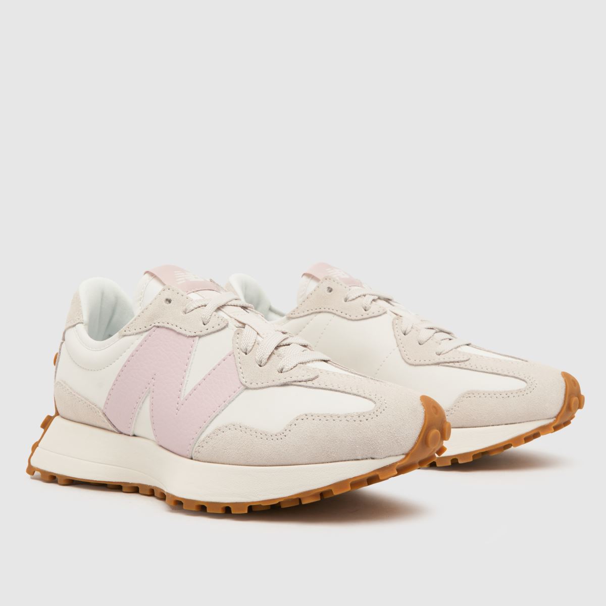 New Balance 327 Trainers in White & Pink