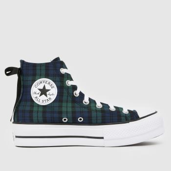 Converse Navy Multi All Star Lift Plaid Womens Trainers