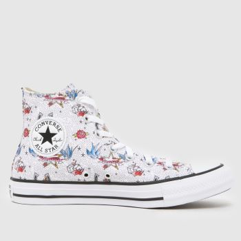 Converse White Multi All Star Hi Womens Trainers
