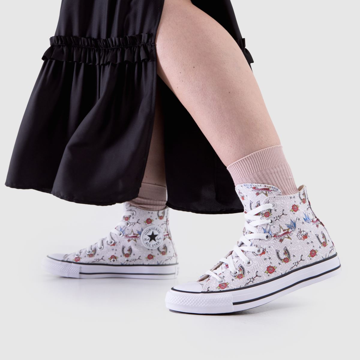 Converse All Star Hi in White Multi Converse All Star Hi 8